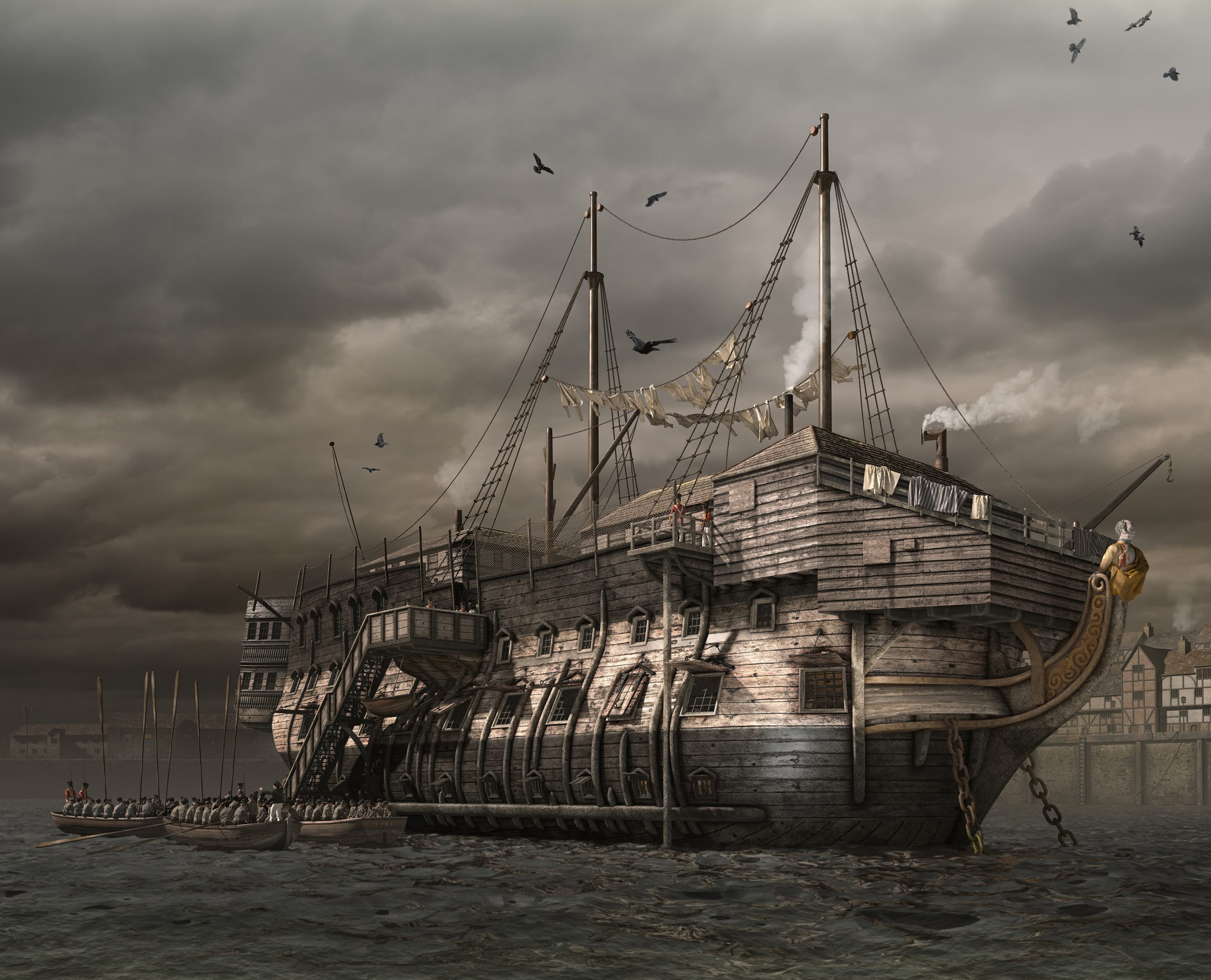 3d digital historic reconstruction of hms york prison ship
